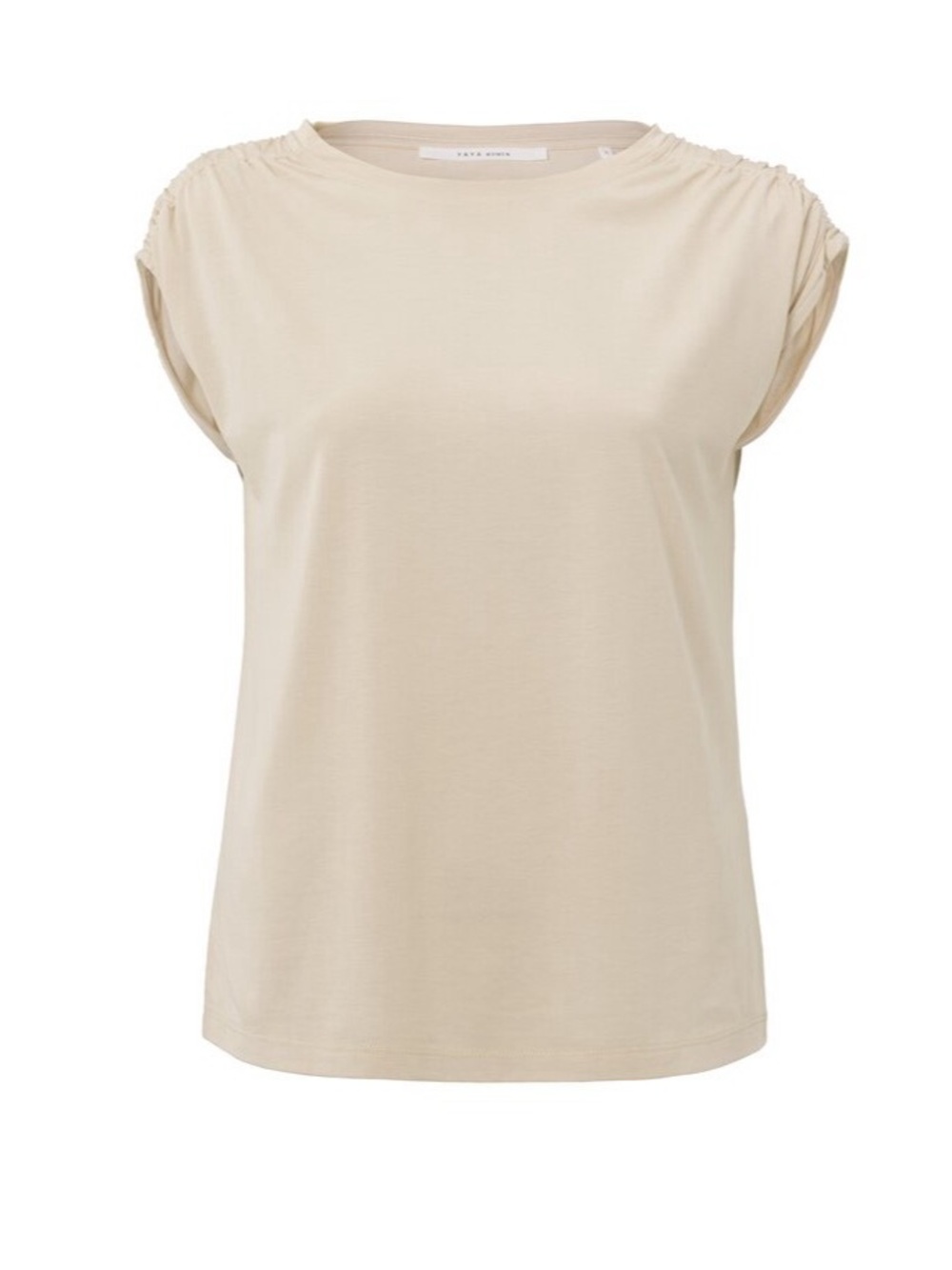 YAYA Cap Sleeve Ruched T-Shirt - Picture 2 of 7